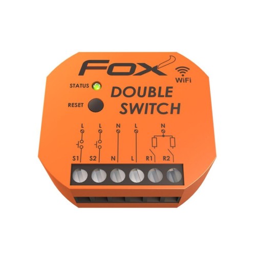DOUBLE SWITCH 2 kanałowy przekaźnik Wi-Fi 230V  WI-R2S2-P F&F FOX