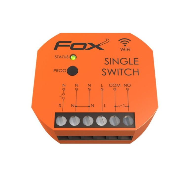 SINGLE SWITCH  Pojedynczy przekaźnik Wi-Fi 230V WI-R1S1P-P F&F FOX