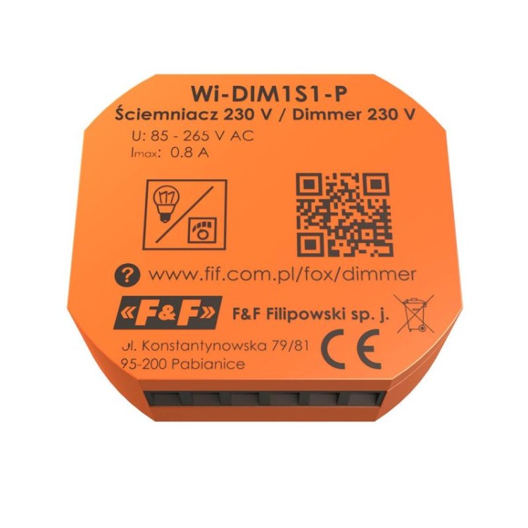 DIMMER ściemniacz oświetlenia Wi-Fi 230V WI-DIM1S1-P F&F FOX