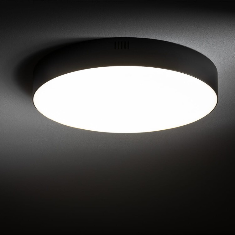 Lampa sufitowa LID ROUND LED 50W BLACK 10418 NOWODVORSKI Lighting 50W 4000K oświetleniowa plafon nowoczesny do kuchni korytarza czarny czarna metal Inspiracje Premium