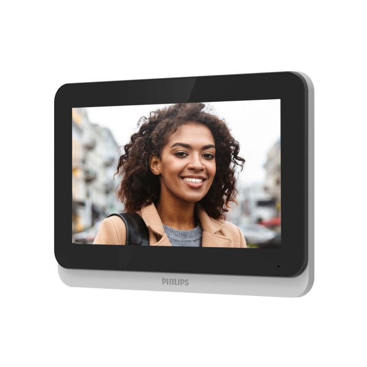 Monitor Philips do WelcomeEye Connect 3 531048P Philips do rozbudowy do wersji 2-rodzinnej zestawów z serii Connect 3 7" ekran SMART wideodomofon LCD dzwonek z WiFi bezsłuchawkowy OSD sterowanie furtką bramą Inteligentny telefonem głosem Google Home Alexa