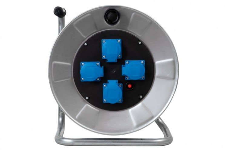 Rozgałęźnik na bębnie metalowym BORDO-320 4x230V IP44 + termik 14300-1 F-Elektro