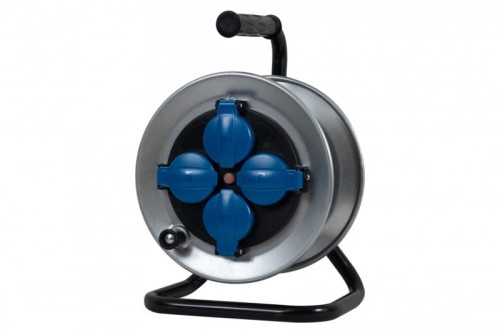 Rozgałęźnik na bębnie metalowym MINI-210 4x230V IP44 + termik 14555FR F-Elektro