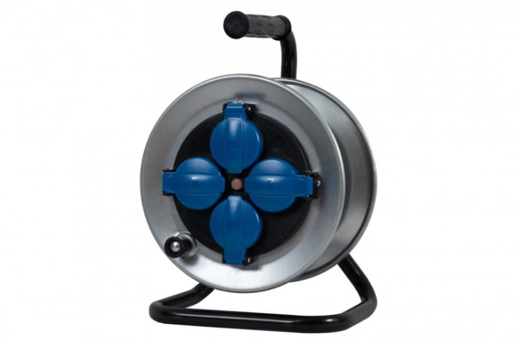 Rozgałęźnik na bębnie metalowym MINI-210 4x230V IP44 + termik 14555FR F-Elektro