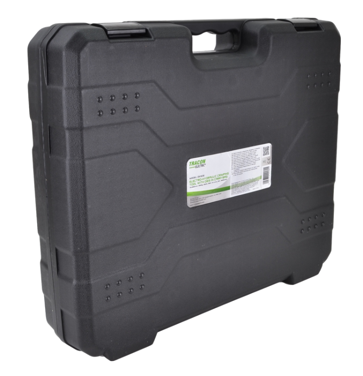 Praska elektrohydrauliczna ze szczękami i walizką 16-300mm 60kN DK60E Tracon Electric Prasa Zaciskarka akumulatorowa 18V 2× Li-ion 3200mAh 350° elektryczna z końcówkami na akumulator do zaciskania przewodów