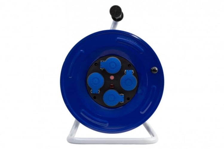 Rozgałęźnik na bębnie metalowym GRANDE-320 4x230V IP44 + termik + kontrolka 14600FR F-Elektro