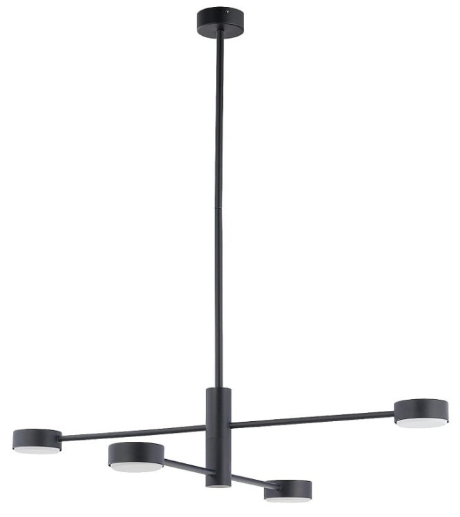 Lampa sufitowa wisząca Industrialna Loft ORBIT BLACK IV 7945 NOWODVORSKI Lighting  GX53 x4 nowoczesna oprawa oświetleniowa metalowa nad stół blat wyspę czarna Inspiracje Premium