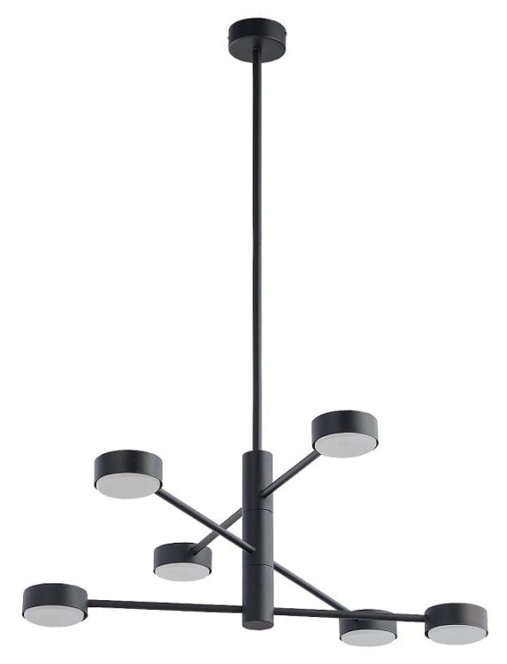 Lampa sufitowa wisząca Industrialna Loft ORBIT BLACK VI 7946 NOWODVORSKI Lighting GX53 x6 nowoczesna oprawa oświetleniowa metalowa nad stół blat wyspę czarna Inspiracje Premium