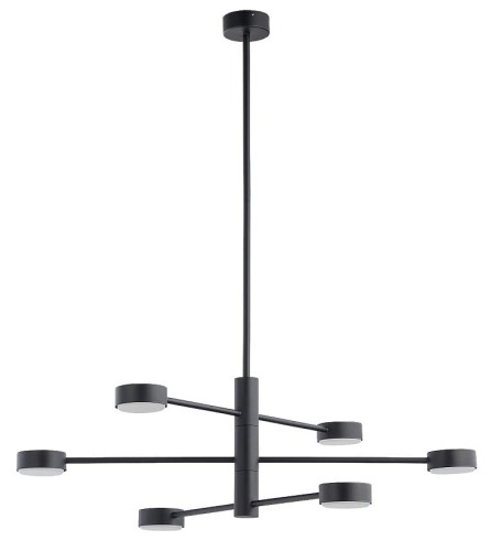 Lampa sufitowa wisząca Industrialna Loft ORBIT BLACK VI 7946 NOWODVORSKI Lighting GX53 x6 nowoczesna oprawa oświetleniowa metalowa nad stół blat wyspę czarna Inspiracje Premium
