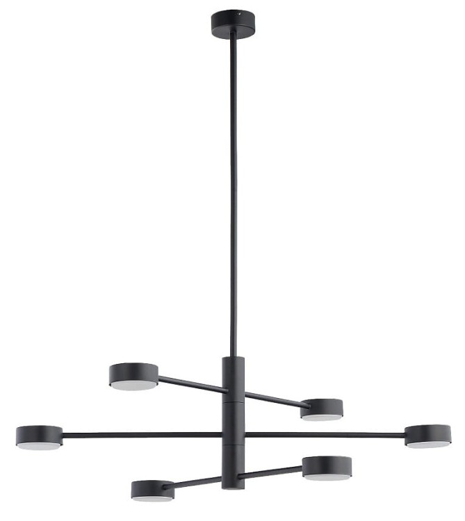 Lampa sufitowa wisząca Industrialna Loft ORBIT BLACK VI 7946 NOWODVORSKI Lighting GX53 x6 nowoczesna oprawa oświetleniowa metalowa nad stół blat wyspę czarna Inspiracje Premium