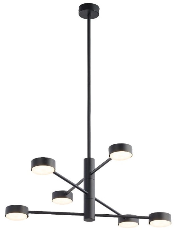 Lampa sufitowa wisząca Industrialna Loft ORBIT BLACK VI 7946 NOWODVORSKI Lighting GX53 x6 nowoczesna oprawa oświetleniowa metalowa nad stół blat wyspę czarna Inspiracje Premium