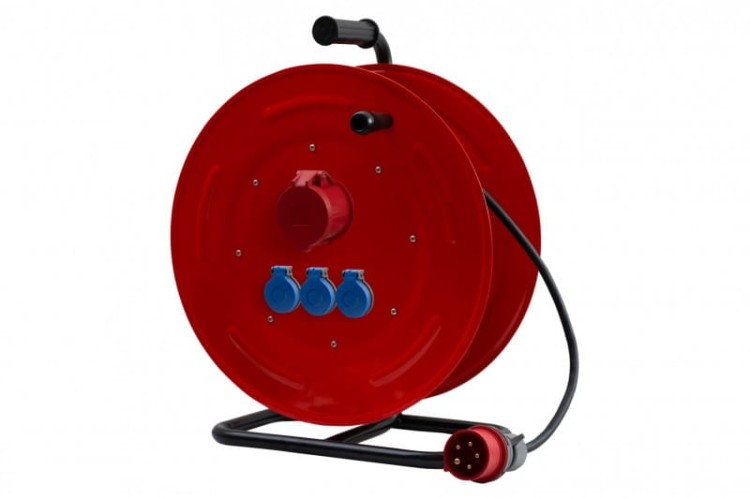 Przedłużacz siłowy na bębnie metalowym MAKARA-460 OPD 5x6  32A 5p, 3x230V, wtyczka 32A 5p - 25m 14800-88 F-Elektro