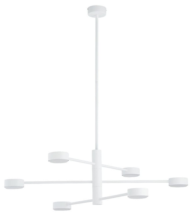 Lampa sufitowa wisząca Industrialna Loft ORBIT WHITE VI 7942 NOWODVORSKI Lighting  GX53 x6 nowoczesna oprawa oświetleniowa metalowa nad stół blat wyspę biała Inspiracje Premium