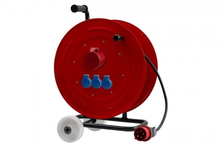 Przedłużacz siłowy na bębnie metalowym MAKARA-460 NK OPD 5x6  32A 5p, 3x230V, wtyczka 32A 5p - 40m 15000-92 F-Elektro
