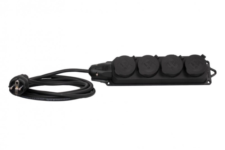 Przedłużacz listwowy gumowy 4x230V(4x2P+Z)  OW (H05RR-F) 3x2,5-25m 34975-6 F-Elektro