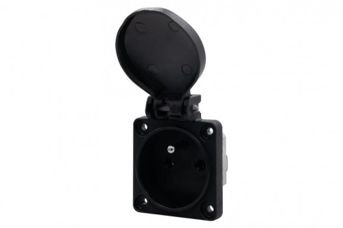 Gniazdo tablicowe 16A 250V 2P+Z  IP44 - B czarne 71091 F-Elektro