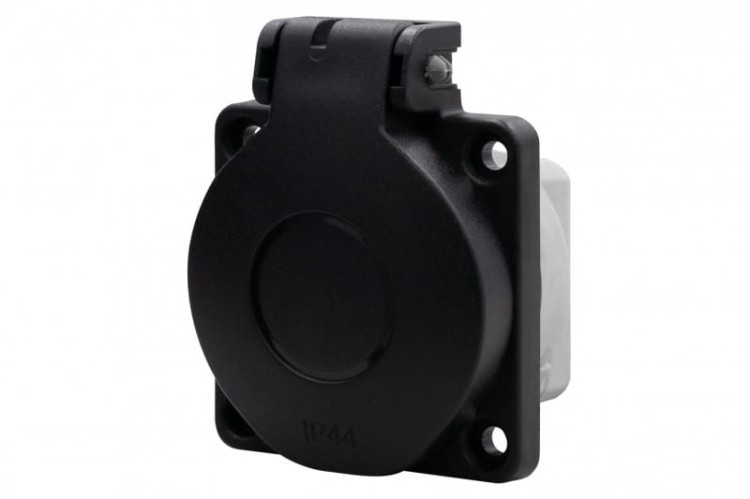 Gniazdo tablicowe 16A 250V 2P+Z  IP44 SCHUKO czarne 71092 F-Elektro
