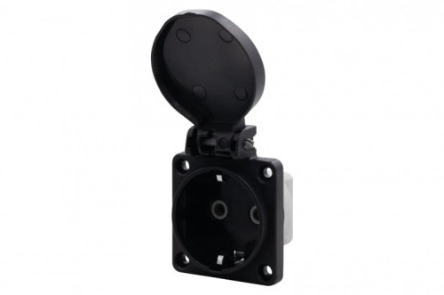 Gniazdo tablicowe 16A 250V 2P+Z  IP44 SCHUKO czarne 71092 F-Elektro