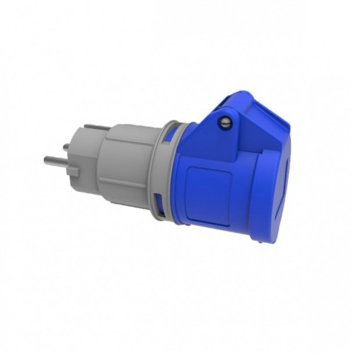 Adapter kempingowy BS wtyk 230V Uni-schuko, gniazdo 16A 3p przemysłowe IP44 73003 F-Elektro