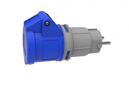 Adapter kempingowy BS wtyk 230V Uni-schuko, gniazdo 16A 3p przemysłowe IP44 73003 F-Elektro