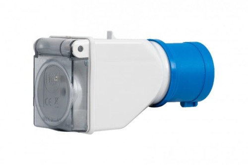 Adapter kempingowy wtyk 16A 3p przemysłowy, gniazdo tablicowe 230V IP44 73109 F-Elektro
