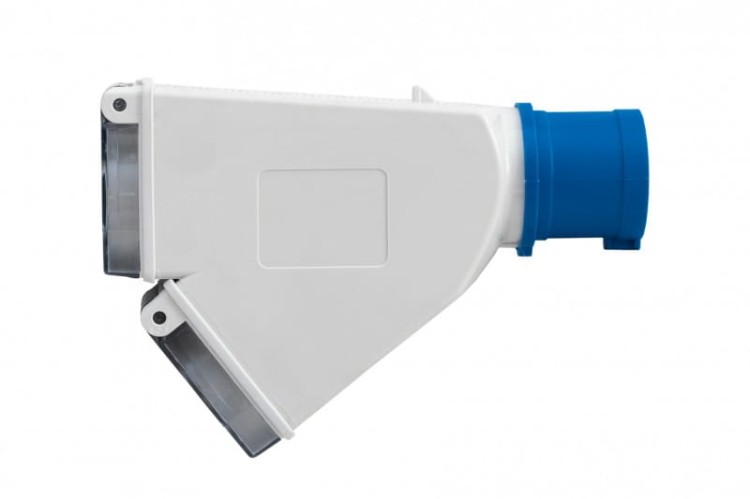 Adapter kempingowy wtyk 16A 3p przemysłowy, gniazdo tablicowe 2x230V IP44 73115 F-Elektro