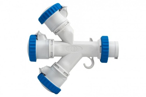 Adapter kempingowy wtyk 16A 3p przemysłowy IP67 , gniazdo 3x16A 3P przemysłowe IP67  73120 F-Elektro