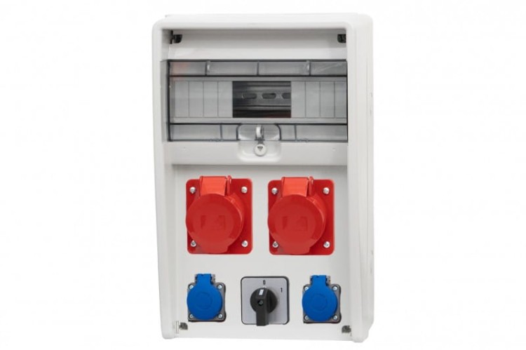 Rozdzielnica ULISSE 12M - gniazda 16A 5p, 32A 5p, 2x230V, 0/1(32A) /12 modułów/ 74181.13 F-Elektro