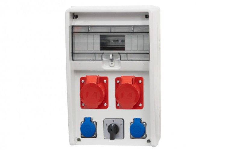 Rozdzielnica ULISSE 12M - gniazda 2x16A 5p, 2x230V, L/P(32A) /12 modułów/ 74181.92 F-Elektro