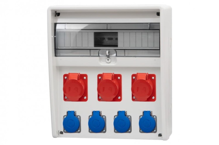 Rozdzielnica ULISSE 17M - gniazda 3x32A 5p, 4x230V /17 modułów/ 74182.3 F-Elektro