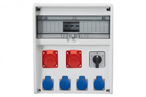 Rozdzielnica ULISSE 17M - gniazda 16A 5p, 32A 5p, 4x230V, L/P(32A) /17 modułów/ 74182.46 F-Elektro