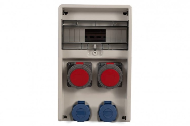 Rozdzielnica ULISSE 12M - gniazda 16A 5p, 32A 5p, 2x230  IP65  /12 modułów/ 74185.1 F-Elektro