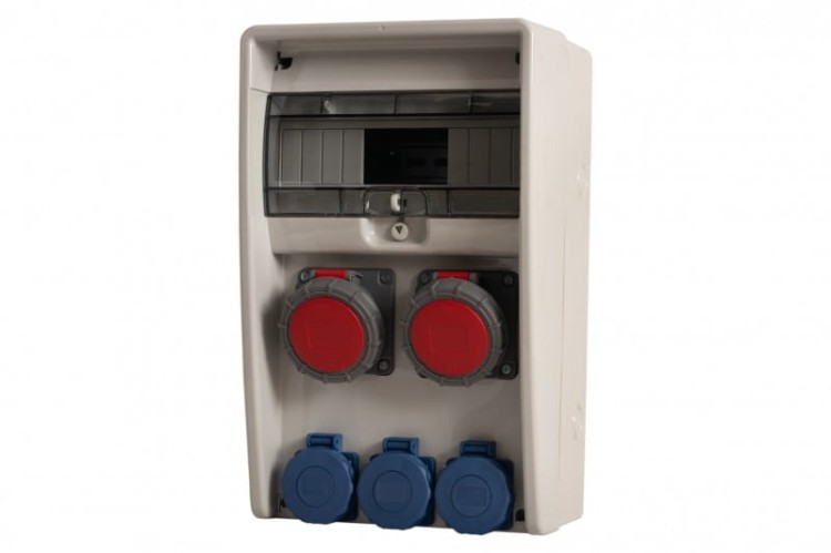 Rozdzielnica ULISSE 12M - gniazda 2x16A 5p, 3x230  IP65  /12 modułów/ 74185.2 F-Elektro