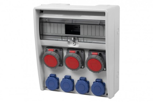 Rozdzielnica ULISSE 17M - gniazda 16A 5p, 2x32A 5p, 4x230V  IP65  /17 modułów/ 74186.0 F-Elektro