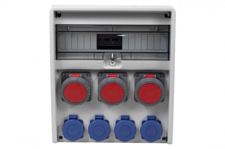 Rozdzielnica ULISSE 17M - gniazda 16A 5p, 2x32A 5p, 4x230V  IP65  /17 modułów/ 74186.0 F-Elektro