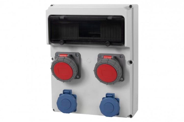 Rozdzielnica FEMO 13M - gniazda 2x32/5, 2x230V  IP65 /13 modułów/ 74187.25 F-Elektro