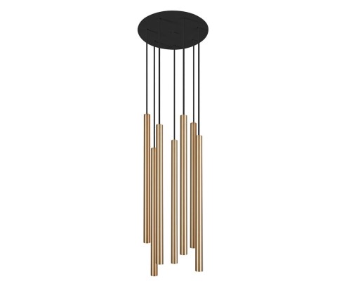Lampa sufitowa wisząca żyrandol punktowa Industrialna LASER SOLID BRASS VII 8921 NOWODVORSKI Lighting G9 Loft nowoczesna oprawa oświetleniowa nad stół blat wyspę tuba zwis Inspiracje Premium złota mosiądz