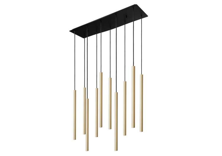 Lampa sufitowa wisząca żyrandol punktowa Industrialna LASER SOLID BRASS X 8924 NOWODVORSKI Lighting G9 Loft nowoczesna oprawa oświetleniowa nad stół blat wyspę tuba zwis Inspiracje Premium złota mosiądz