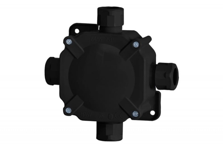 Puszka hermetyczna F11 z zaciskiem -  czarna  IP67 F1.0173 F-Elektro