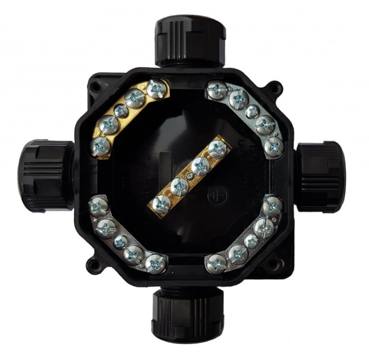 Puszka hermetyczna F11 z zaciskiem -  czarna  IP67 F1.0173 F-Elektro