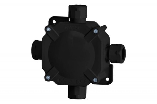 Puszka hermetyczna 27P z zaciskiem -  czarna IP67 F1.0222 F-Elektro
