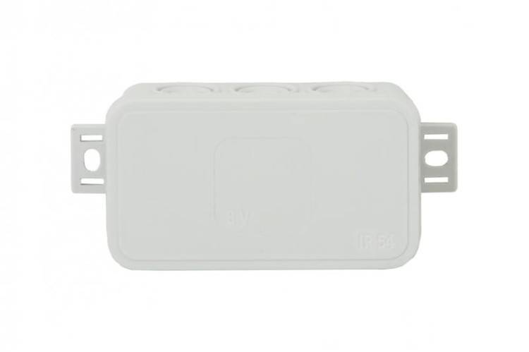 Puszka hermetyczna V8, termoplast 80x45x41 IP54, szara - klik, 8 osłabień F1.0260 F-Elektro