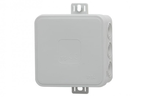 Puszka hermetyczna V6, termoplast 85x85x41 IP54, szara - klik, 12 osłabień F1.0289 F-Elektro