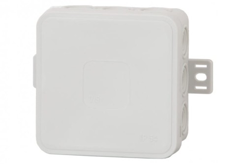 Puszka hermetyczna V6, termoplast 85x85x41 IP54, szara - klik, 12 osłabień F1.0289 F-Elektro