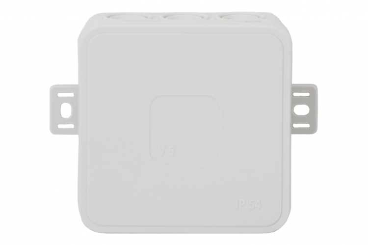 Puszka hermetyczna V6, termoplast 85x85x41 IP54, szara - klik, 12 osłabień F1.0289 F-Elektro