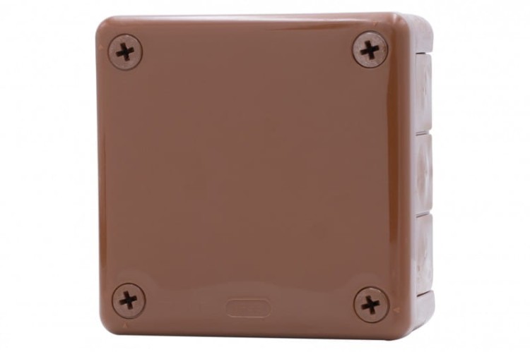 Puszka hermetyczna H55-M 98x98x42 IP55 12-wylotowa brązowa F1.0312 F-Elektro