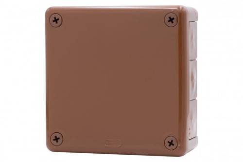 Puszka hermetyczna H55-L 118x118x46 IP55 12-wylotowa brązowa F1.0316 F-Elektro