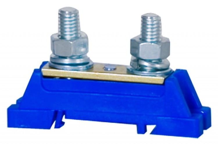 Zacisk ochronny oczkowy 2xM8 - niebieski F2.0048 F-Elektro