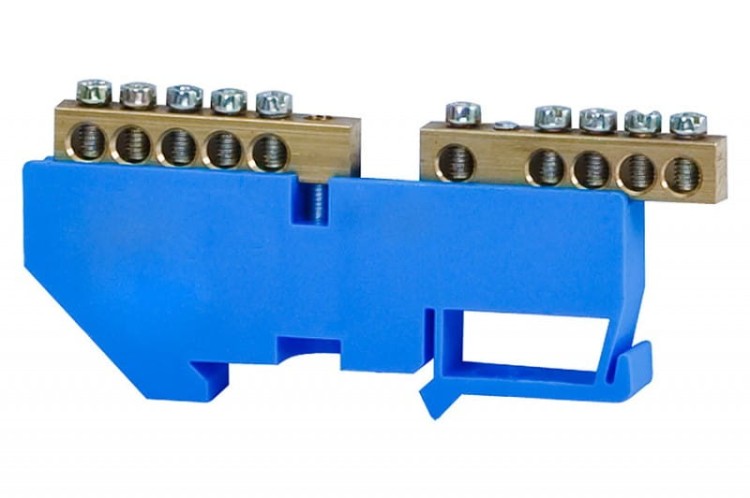 Listwa ochronna 2x5-modułowa 2x5x16mm2 wysoka podstawa - niebieska F2.0057 F-Elektro