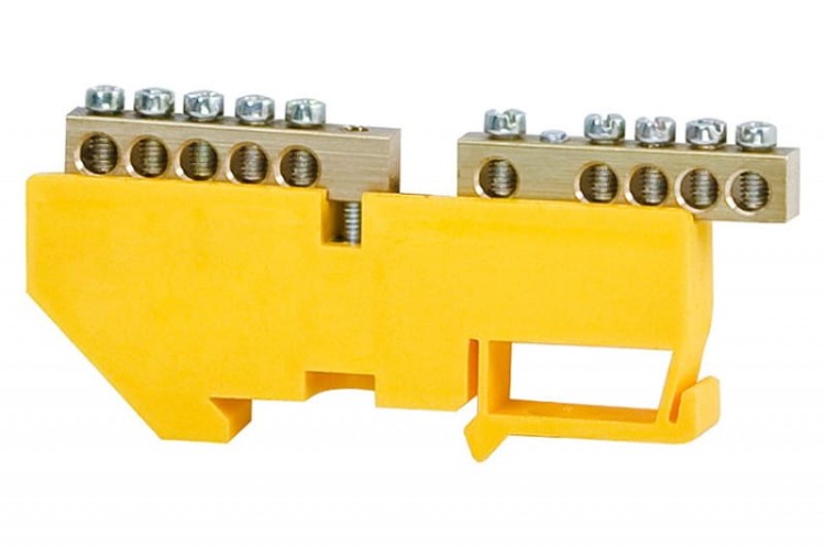 Listwa ochronna 2x5-modułowa 2x5x16mm2 wysoka podstawa - żółta F2.0058 F-Elektro